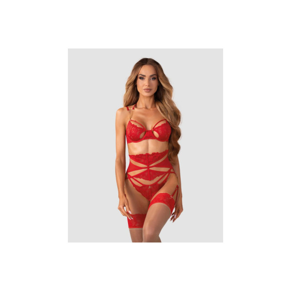 Matildea ensemble lingerie ouvert rouge